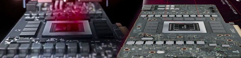 Sapphire Radeon RX 7900 Nitro board - left, reference - right