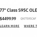 Samsung accidentally reveals the price of its advanced QD-OLED S95C series TV QD-OLED S95C series TV