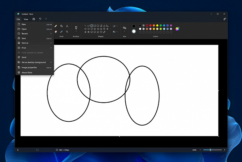 Redesigned Paint with a dark theme