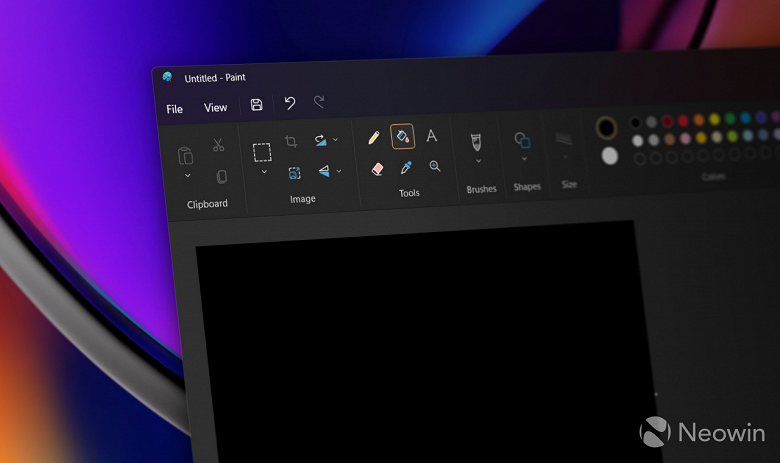Redesigned Paint with a dark theme