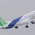 Passengers of Chinese medium-haul aircraft COMAC C919 medium-haul aircraft