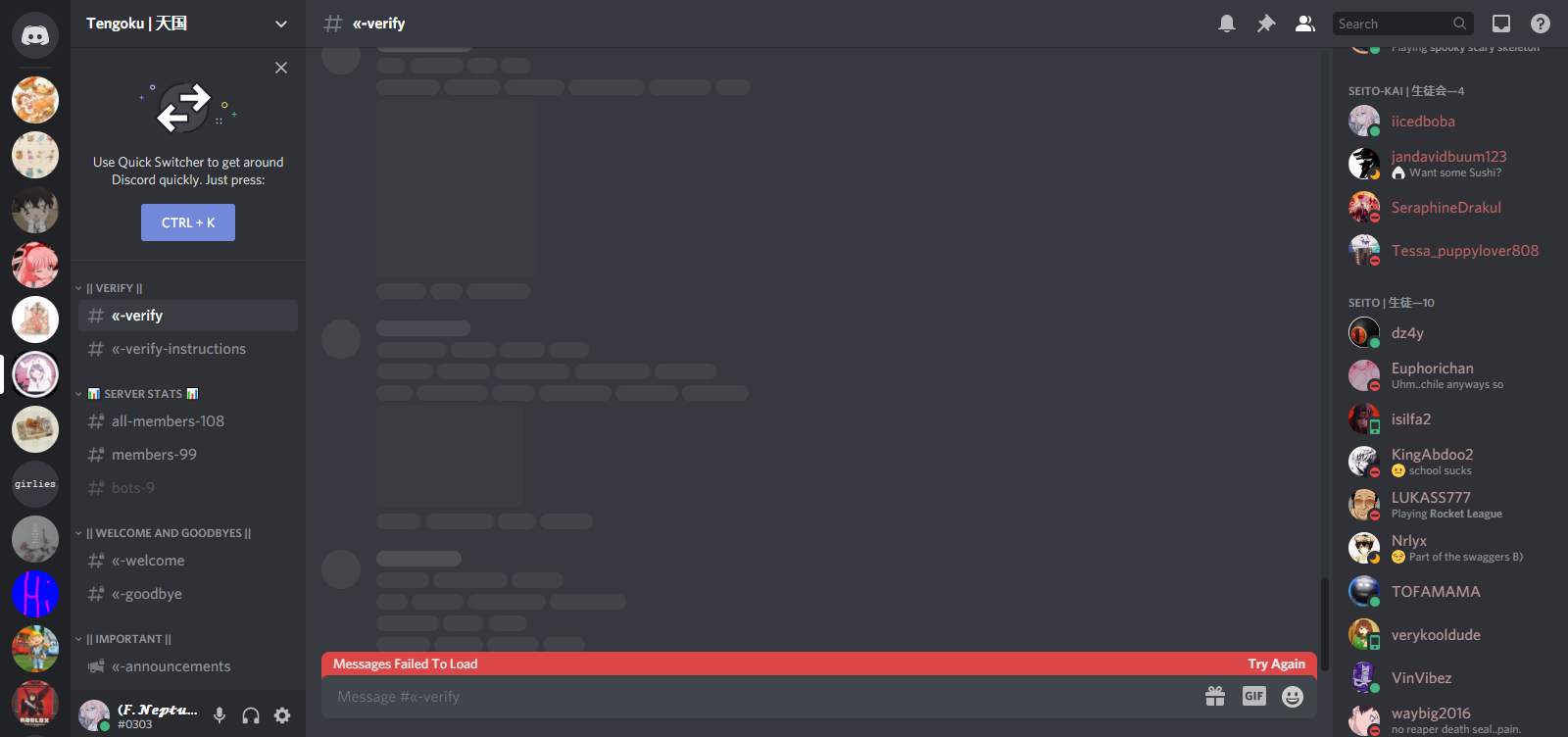 discord failed to send message mobile reddit