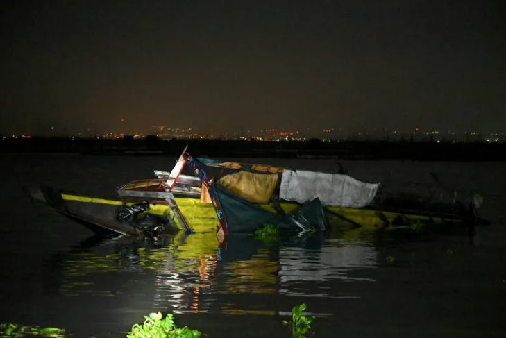A small passenger boat capsized in a lake near the Philippine capital on Thursday, killing 23 people on board and leaving six missing, rescuers said.