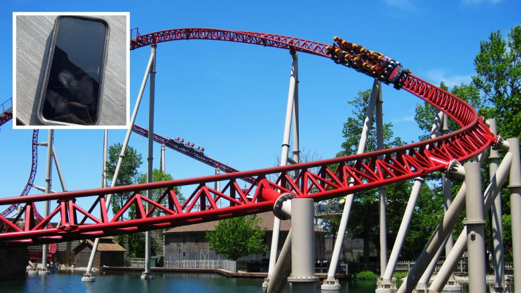 David Carter said on Facebook that he was riding Cedar Point's Maverick roller coaster when another guest decided to take his cell phone on the ride