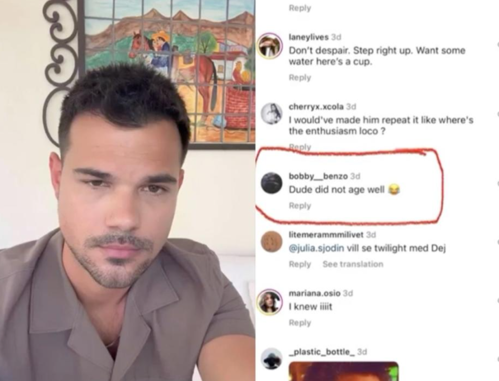 Taylor Lautner instagram comments