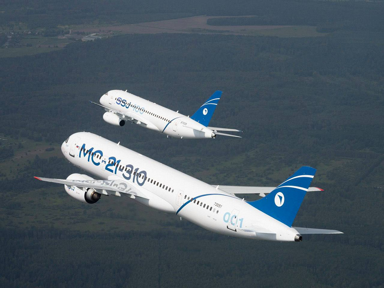 SJ-100 and MS-21 flight test