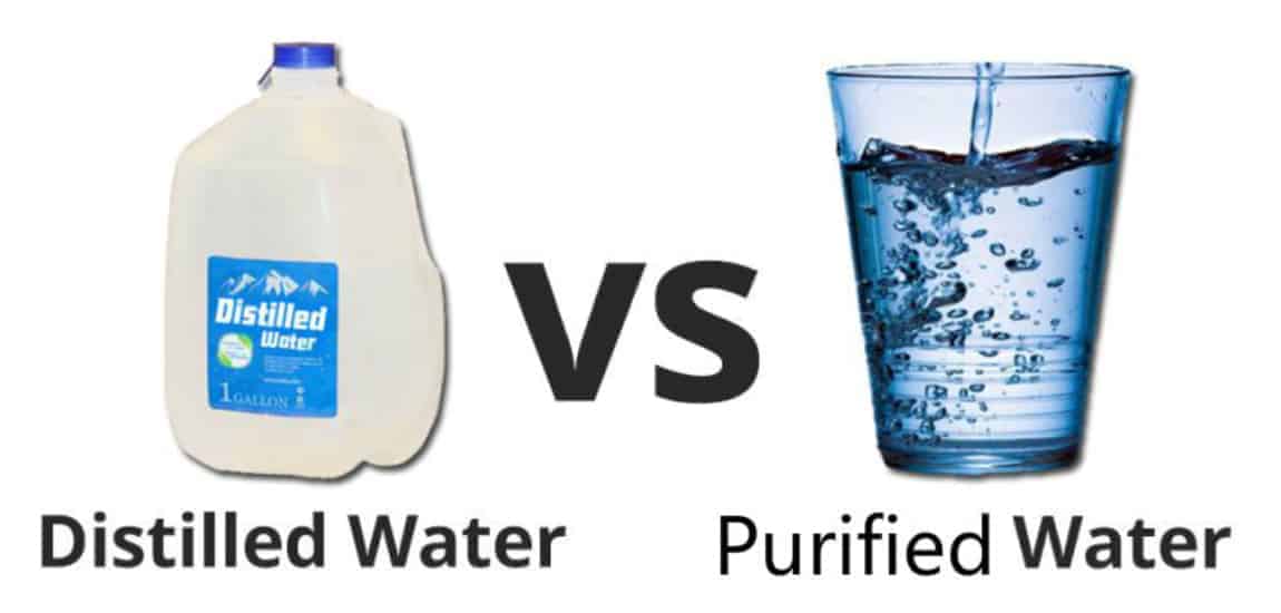 distilled water vs purified water