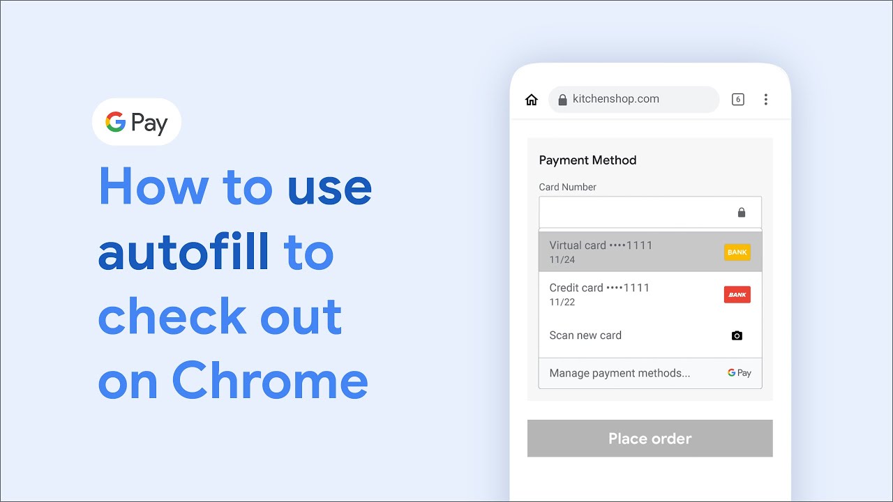 Google Pay autofill in Chrome