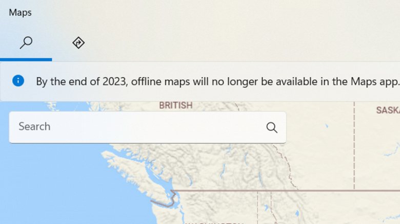 Microsoft disables offline maps