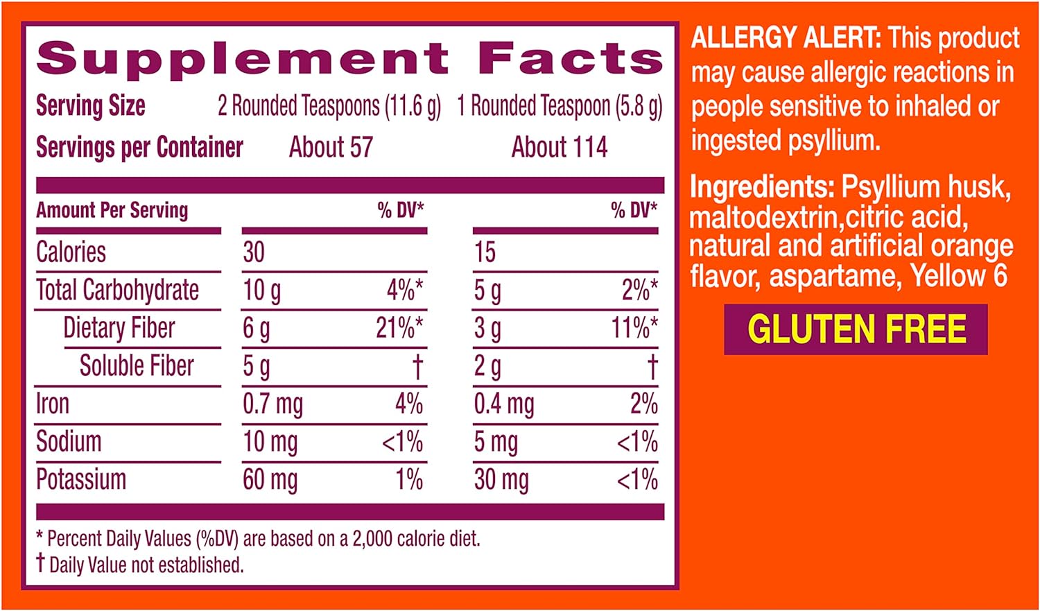 metamucil ingredients