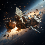 An old Soviet satellite fell apart in orbit due to a collision with space debris old Soviet satellite