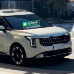 This is the all-new Kia Carnival. The first live photos of the next generation minivan Kia Carnival