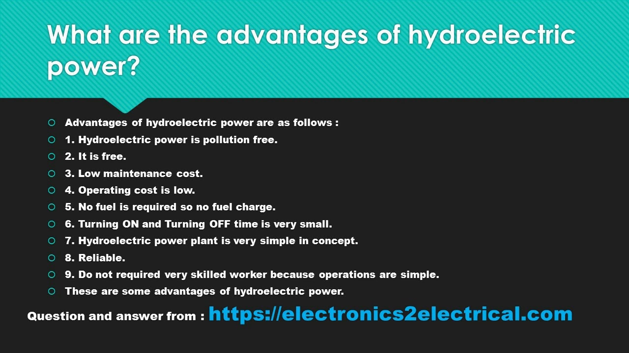 benefits of hydroelectric power