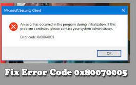 error code 0x80070005