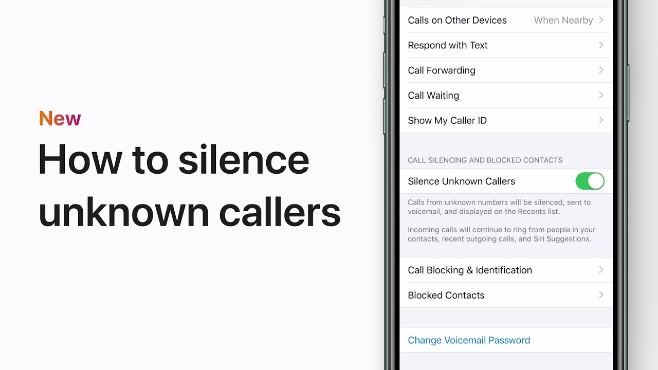 how to silence unknown callers on iphone