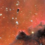 Hubble shows autumn colors in space in this image of a nebula glowing orange from hot young stars space
