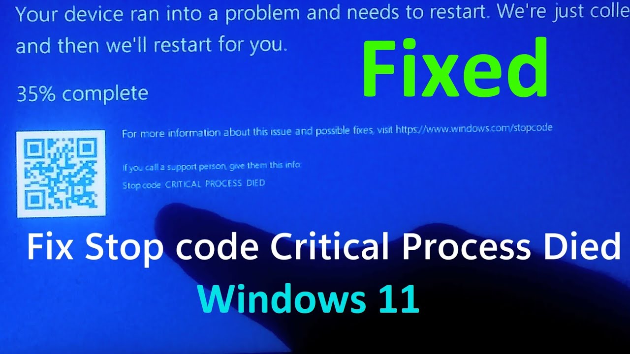 stop code critical process died