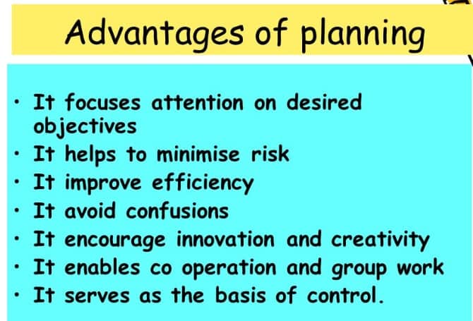 benefits of planning