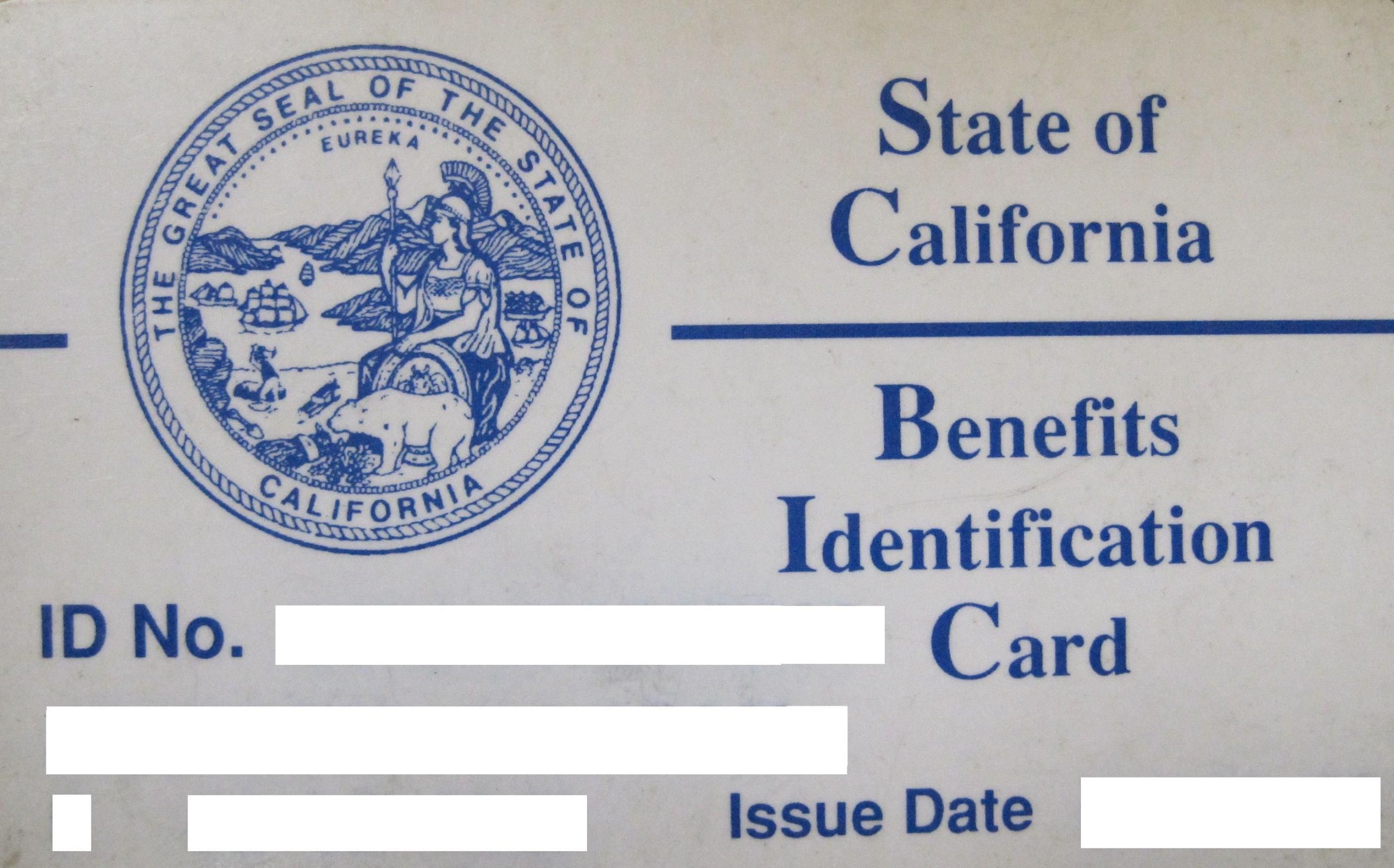 how to use state of california benefits identification card