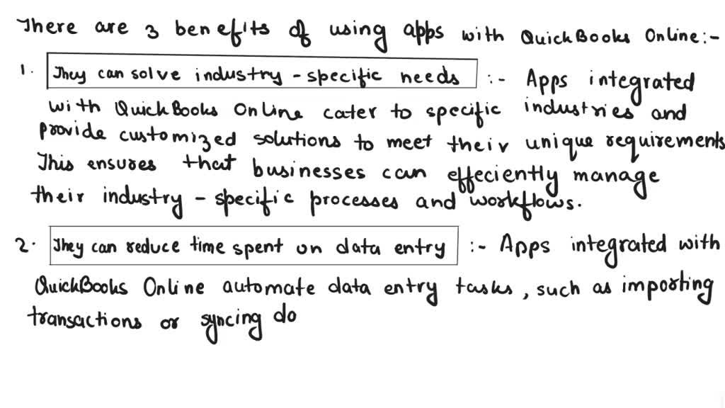 which 3 are benefits of using apps with quickbooks online