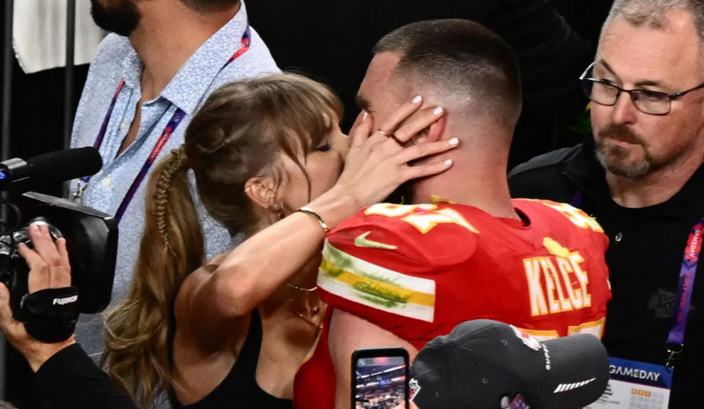 Taylor Swift and Travis Kelce Embrace After Kansas City Chiefs Win Super Bowl