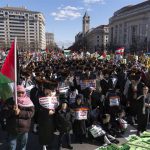 the Voices: Free Palestine March Eclipses 2024 Oscars in Los Angeles Free Palestine March Eclipses 2024
