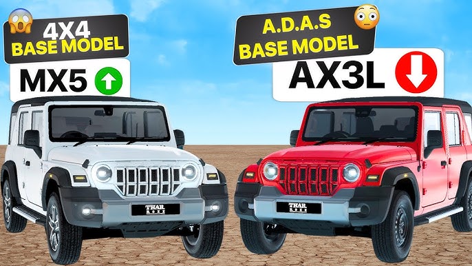 Mahindra Thar Roxx AX3L vs MX5