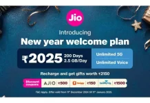 Jio New Year Welcome Plan 2025: Unlimited 5G Data and Rs 2150 Worth of Coupons Jio New Year Welcome Plan 2025: Unlimited 5G Data and Rs 2150 Worth of Coupons